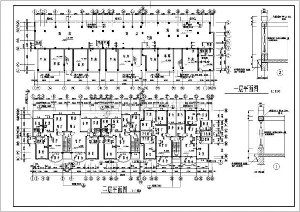某地区七层经典住宅建筑全套设计施工详细方案CAD图纸-图二