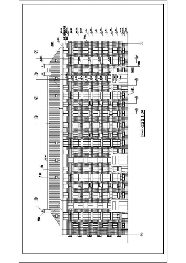 某地区六层不对称户型住宅建筑全套设计施工详细方案CAD图纸-图一
