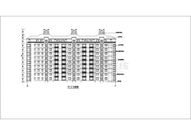 某地区9层阁楼经典住宅建筑全套设计施工详细方案CAD图纸-图二