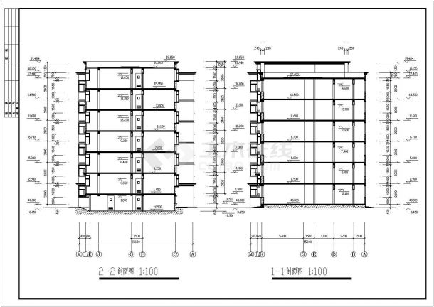 某地区六层节能住宅建筑全套设计施工详细方案CAD图纸-图二
