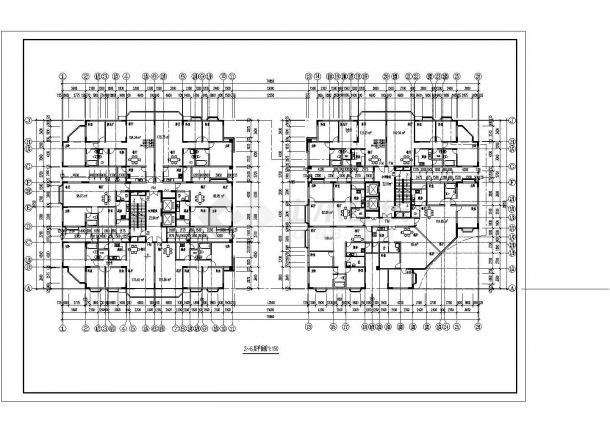 某地区26层双塔式建筑全套设计施工详细方案CAD图纸-图二
