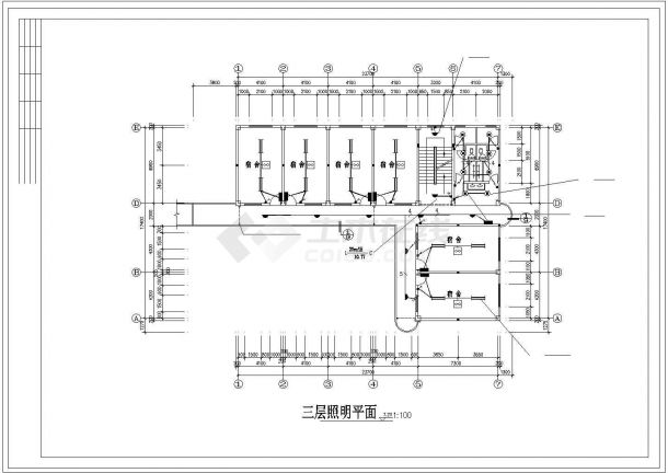 某三层学校教学楼强弱电设计cad全套电气施工图纸（含设计说明，10图）-图二
