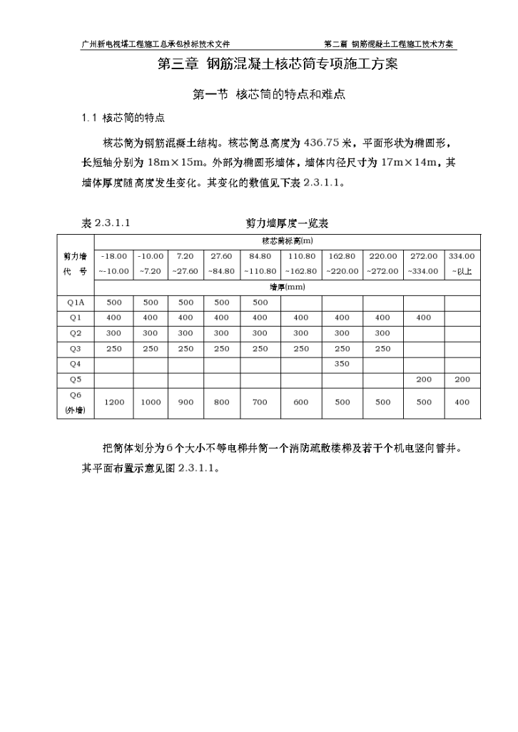 钢筋混凝土核芯筒专项组织方案-图一