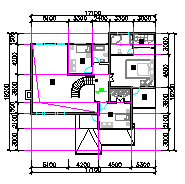 某二层山地别墅建筑cad方案图（289平方米、南入口）_图1