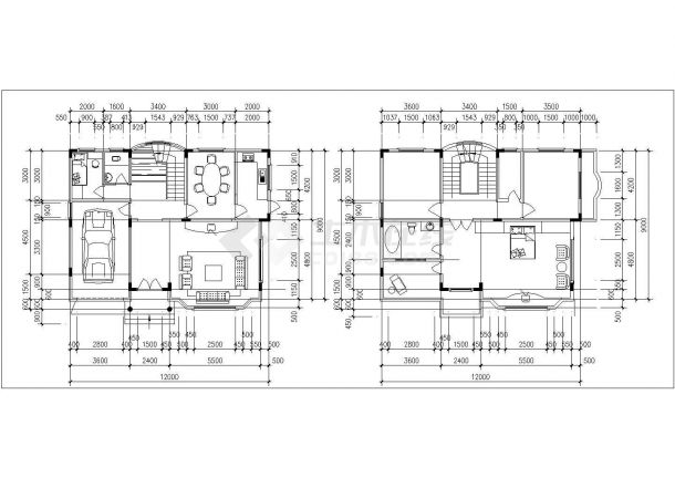 枣庄市河口村某3层砖混结构独栋乡村别墅建筑设计CAD图纸（含效果图）-图二