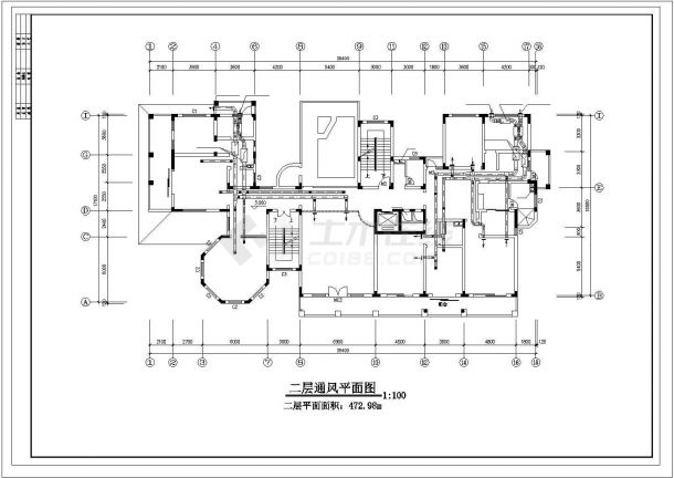 某地豪宅别墅暖通空调设计cad施工图-图二