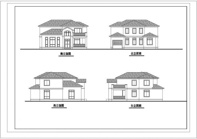 江门市城合村310平米2层混合结构独栋小别墅平立面设计CAD图纸_图1