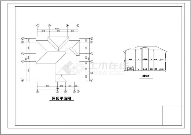 江门市城合村310平米2层混合结构独栋小别墅平立面设计CAD图纸-图二