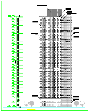 某高层点式住宅楼CAD施工图纸_图1