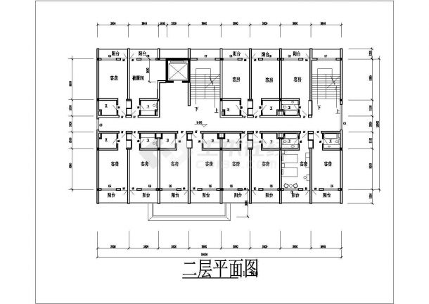某单位院内六层宾馆建筑方案图纸（知名设计院设计）-图二