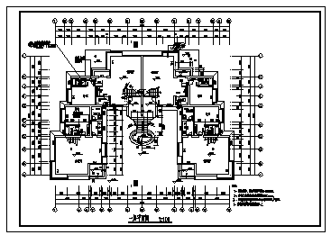 某二层民居式度假村建筑施工cad图_度假村施工-图一