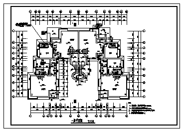 某二层民居式度假村建筑施工cad图_度假村施工_图1