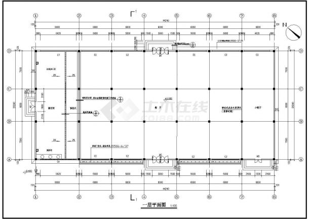 全套职工餐厅CAD建筑设计施工图纸-图二