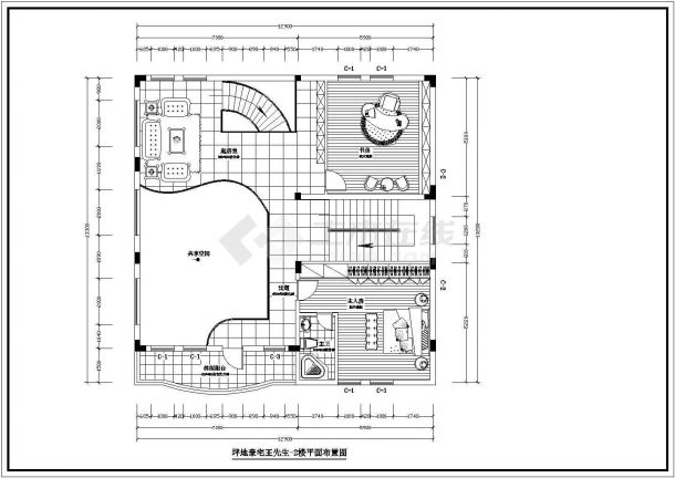 某绿苑公馆别墅建筑装修CAD详细施工设计-图二