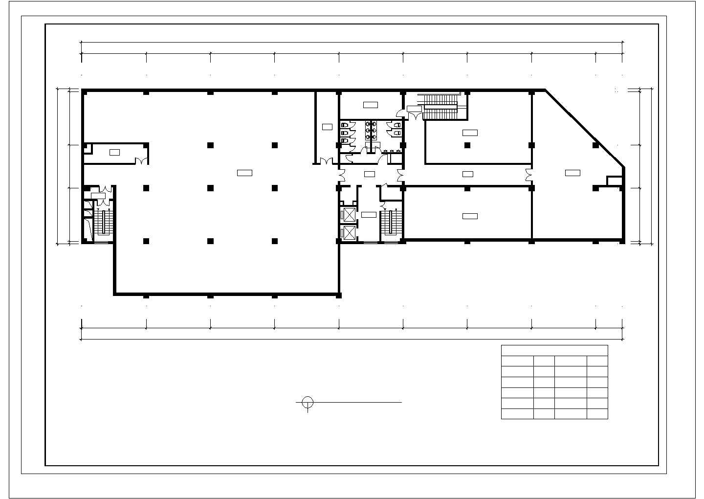 某地区8层宾馆各层CAD设计图