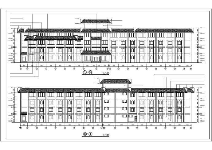 四层高档宾馆建筑设计CAD施工图_图1
