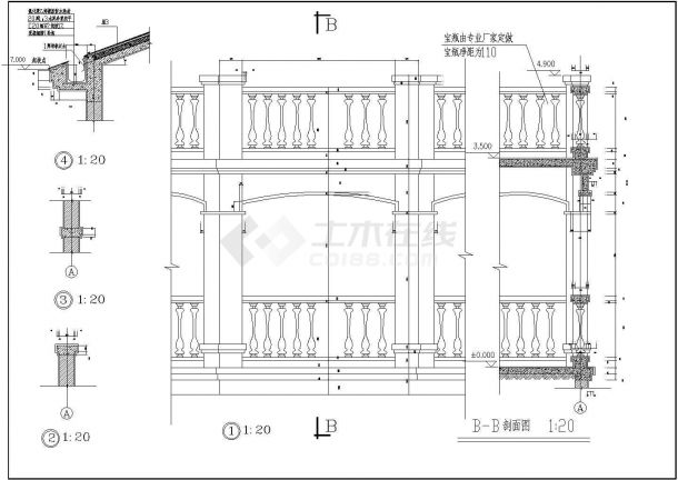 某翰锦苑小区小型别墅建筑CAD完整大样构造设计图纸-图一