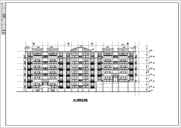 某观塘山庄小区多层住宅楼建筑CAD详细平面设计方案图-图二