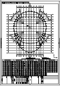 体育馆设计_单层网壳结构体育馆施工cad图纸_图1