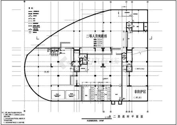 某小区地下室人防设计施工CAD立面图纸-图一