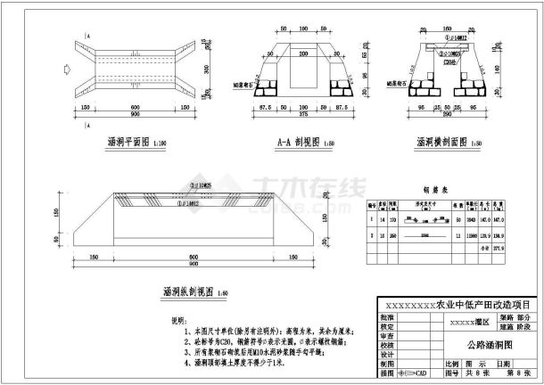 小型灌区工程全套施工图(土坝 倒虹吸)-图一