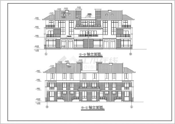 某建业村小型别墅CAD全套设计平面施工图-图一