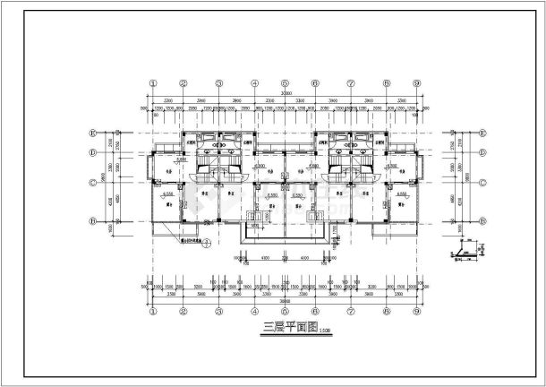 某建业村小型别墅CAD全套设计平面施工图-图二