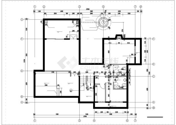 424平米2层框混结构独栋乡村别墅建筑设计CAD图纸（含地下一层）-图二