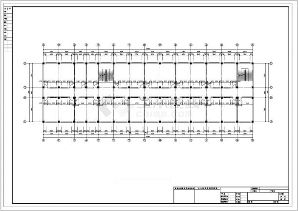 5185平米五层框架教学楼建筑设计cad图，共一张-图二