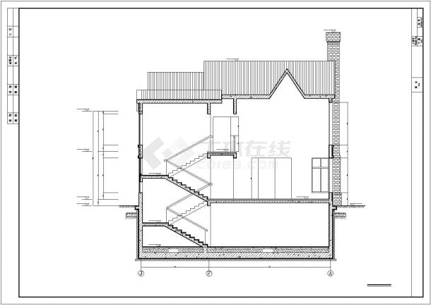 银川市城园新村某2层砖混结构单体别墅建筑设计CAD图纸（含地下层）-图二