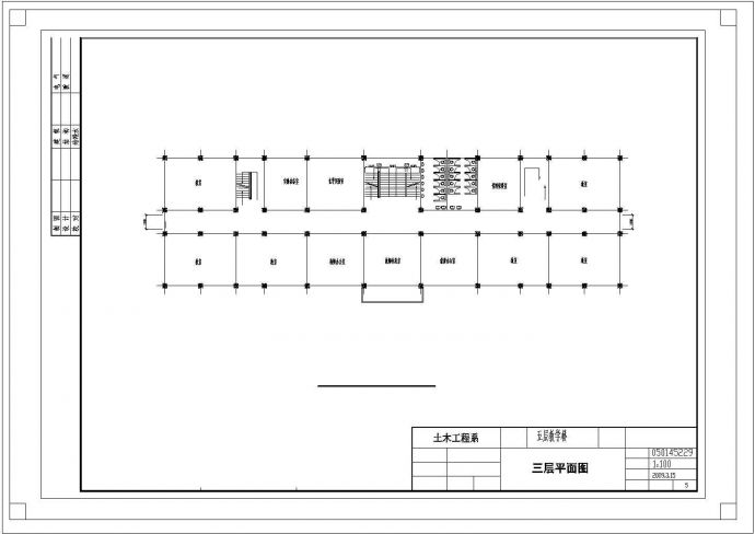 4665平方米五层教学楼建筑设计cad图，共一张_图1