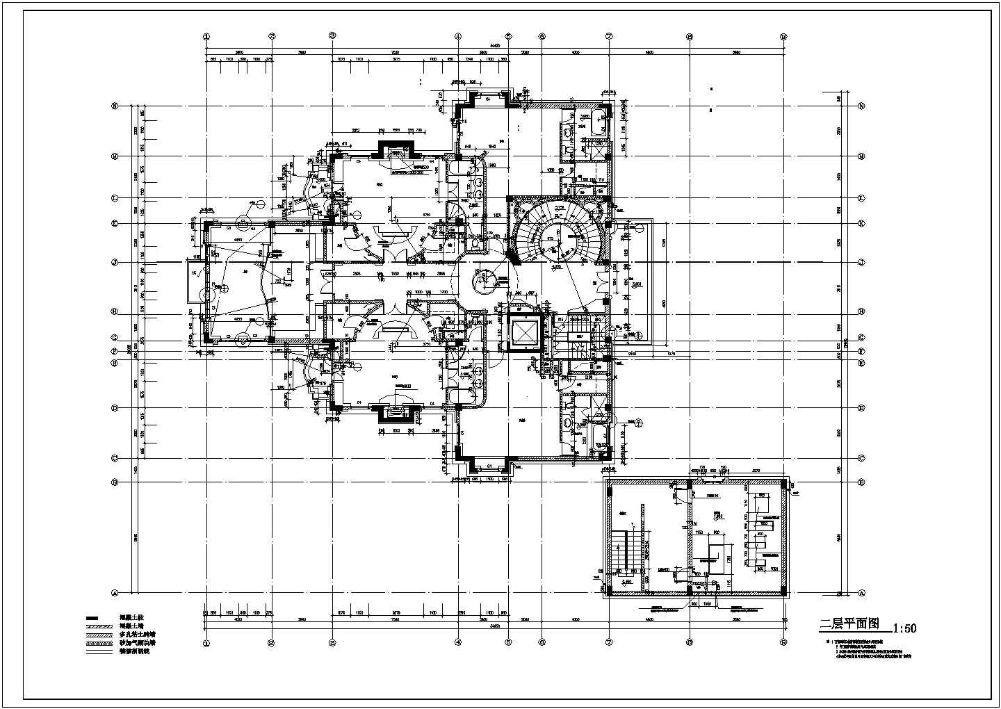 某意大利式独立别墅CAD详细构造完整设计