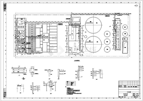 某大型污水处理厂全套施工CAD电缆桥架布置图-图一