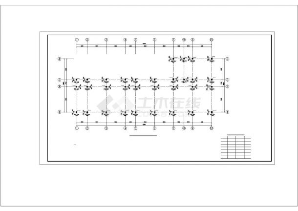 [湖北]5层框架结构小学教学楼结构施工图（CAD、23张）-图一