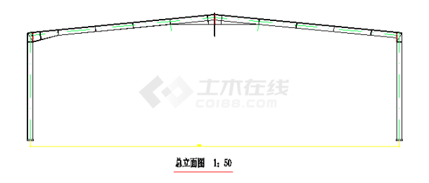 某简单钢结构厂房设计施工图纸-图二