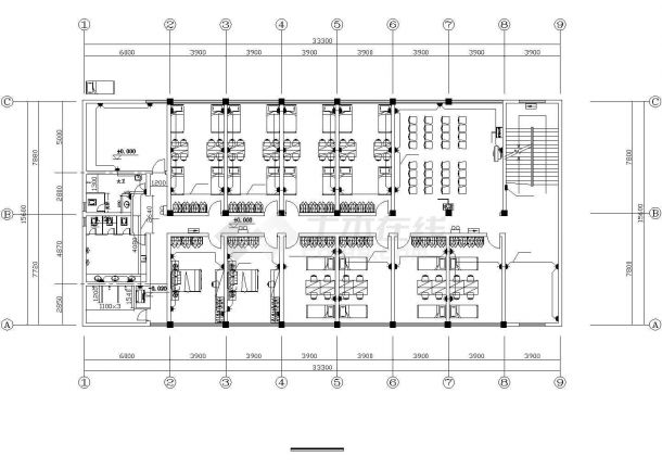 某地小高层综合楼建筑电气施工CAD平面布置图-图二