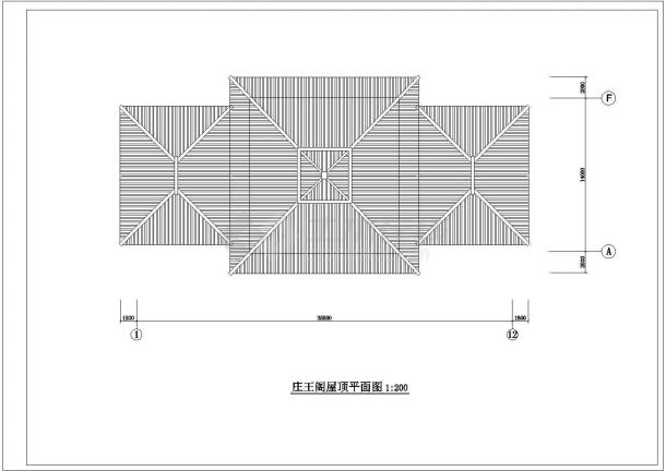 汉代庄王阁建筑设计cad方案图纸-图一