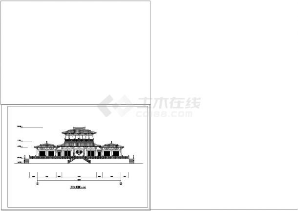 汉代庄王阁建筑设计cad方案图纸-图二