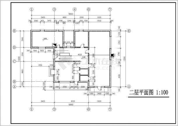 启东市某现代村镇3层砖混结构别墅楼住宅楼全套建筑设计CAD图纸-图二