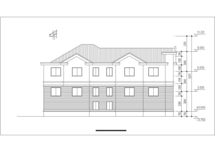 汉中北桥社区某2层砖混结构连体别墅建筑设计CAD图纸（含夹层）_图1