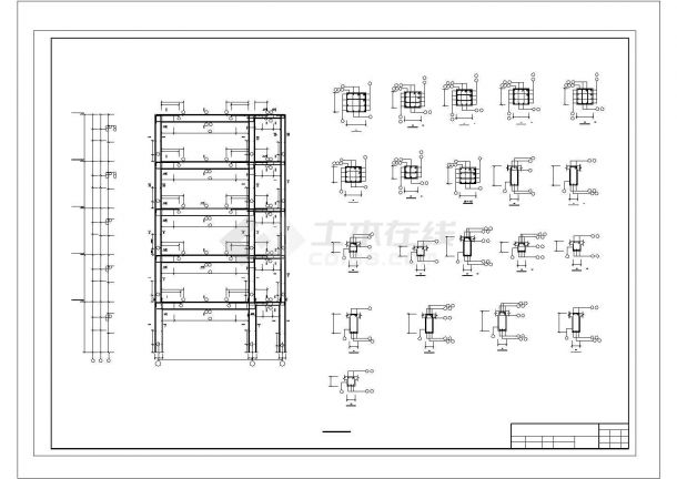 6294平方米五层框架中学教学楼建筑设计cad图-图一