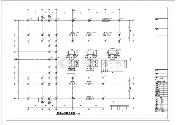 合肥某小区四层框架教学楼建筑施工CAD图，标注明细-图二