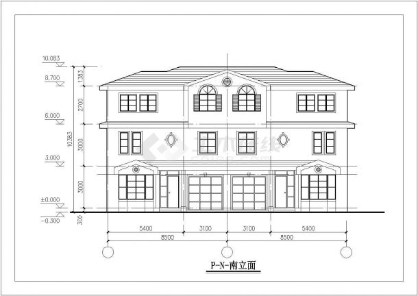 290平米3层框架结构独栋别墅平立面设计CAD图纸（含地下室/2套方案）-图二