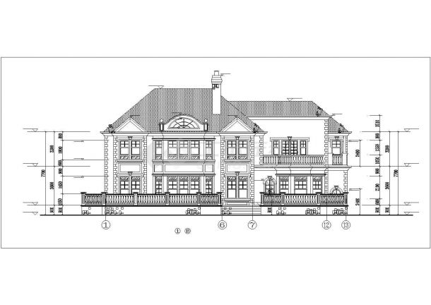 银川市某大型度假村660平米2层框混结构单体别墅建筑设计CAD图纸-图一