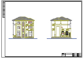某三层欧式独栋别墅建筑cad设计施工图（可当小型办公楼）