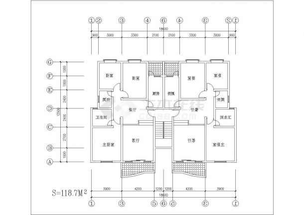近百套商品房户型平面布置CAD建筑设计施工图-图一