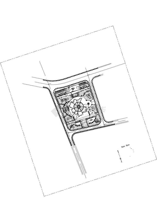某文化广场景观照明设计平面cad设计图纸-图二