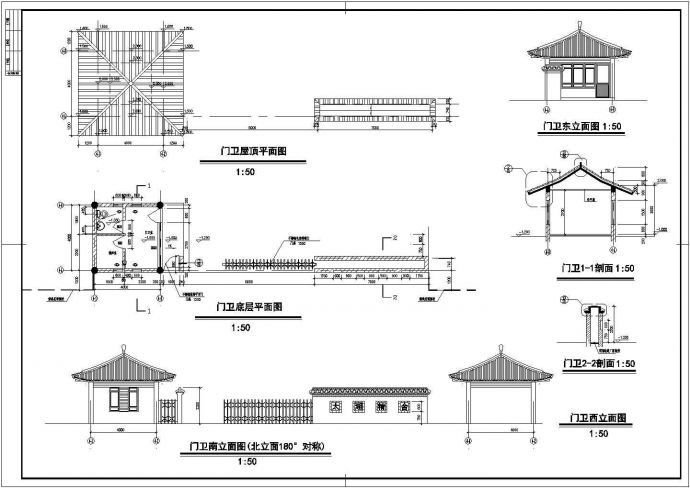 太湖古建筑设计全套施工cad图_图1