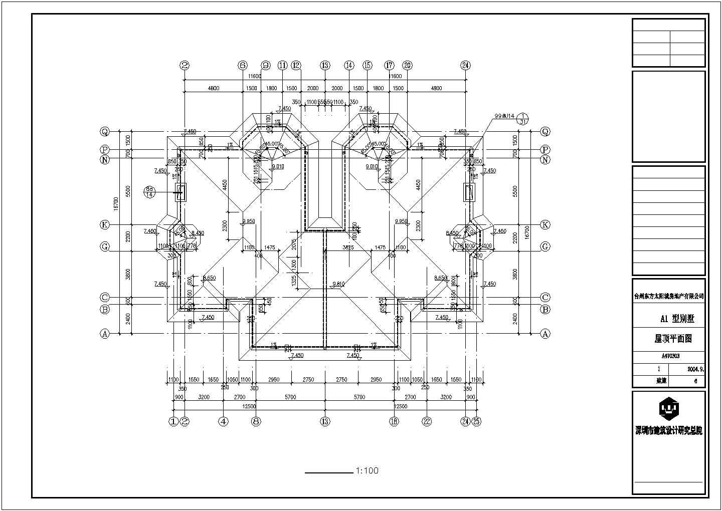 铜陵市某现代村镇637平米双层框混结构独栋别墅全套建筑设计CAD图纸