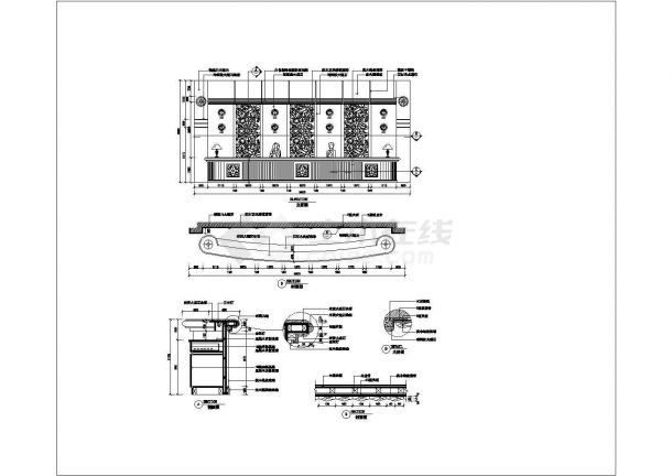 宾馆前台CAD建筑设计施工图-图一